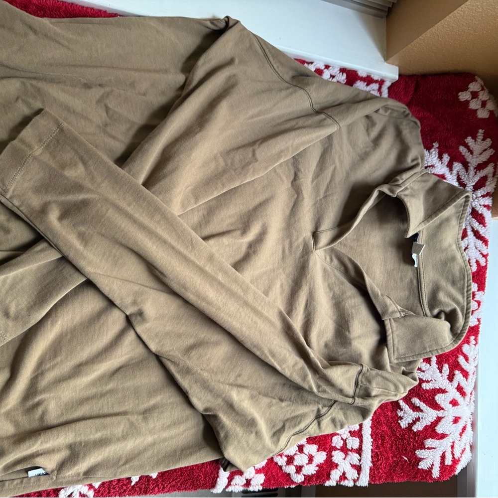 Topshop Camel Long Sleeve Top